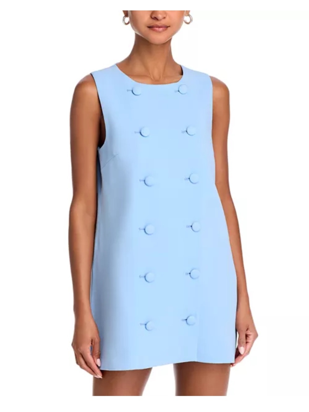 Veronica Beard Sky Blue Double-Breasted Sleeveless Shift Dress size 4 - Picture 6 of 10